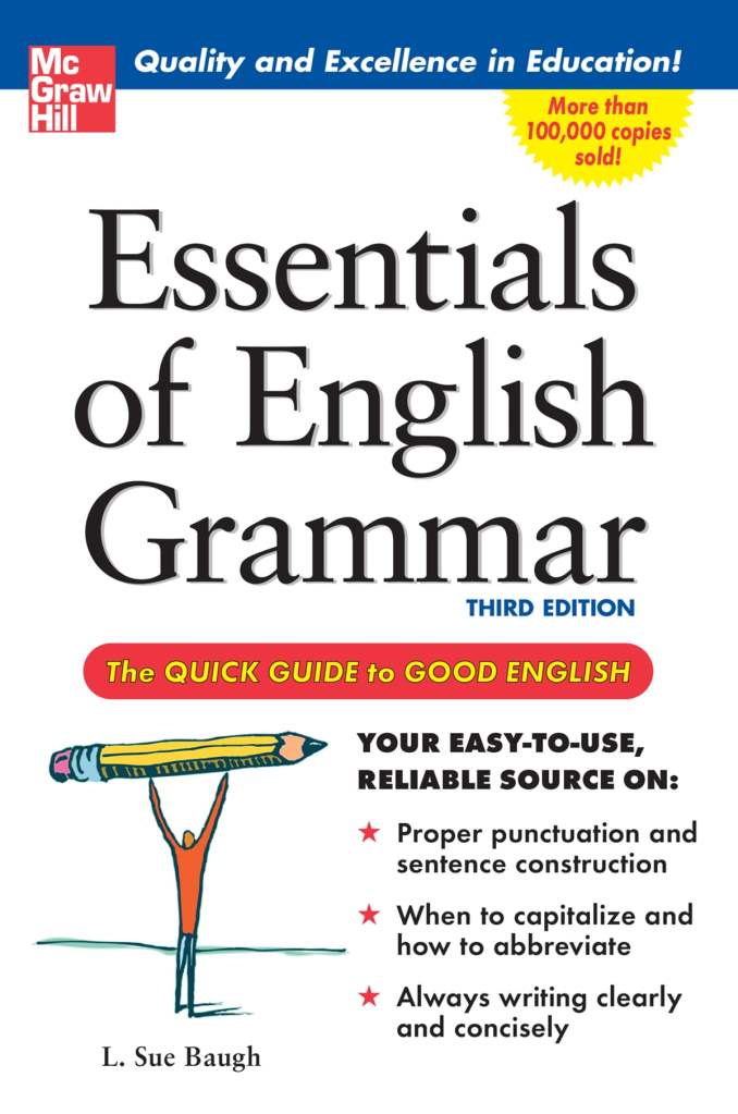 Couverture du livre Essentials of English Grammar. La couverture décrit le contenu du livre.